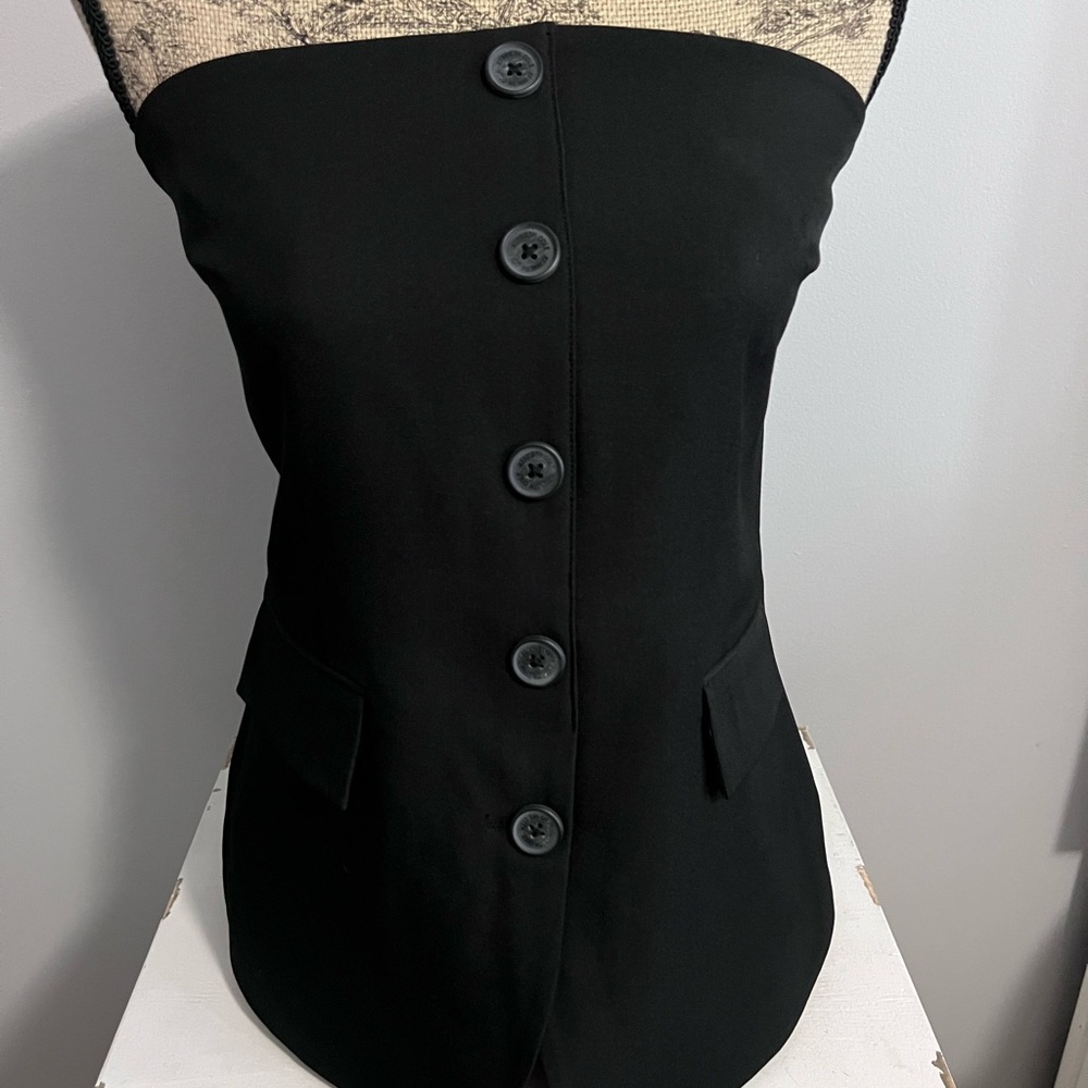 Kenneth Cole Black Strapless Top